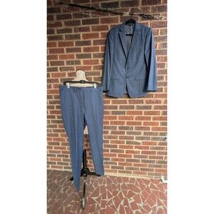 Psycho Bunny Men's Light Wool Suit -Modern Fit-Blue-42L (34x29) MSRP: $695